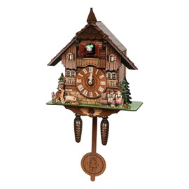 SanBouSi Vintage Cuckoo Wall Clock Chiming Black Forest Wall Clock for Antique Decroration, Adjustable Volume, Bird Clock Home Decor
