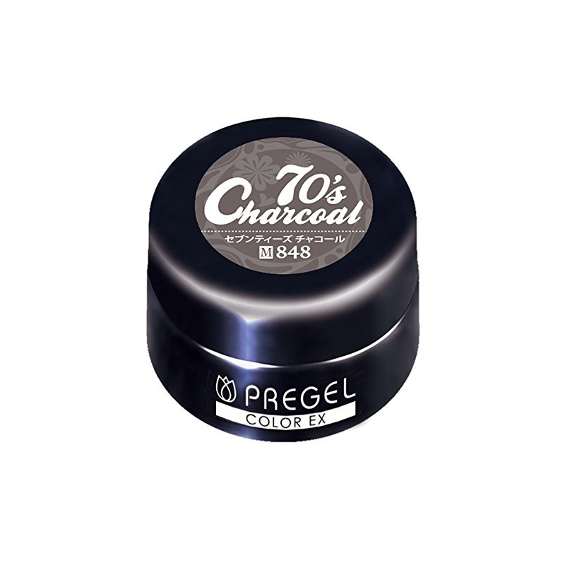 Pregel Gel Nails Color EX Seventies Charcoal 848 Color Gel