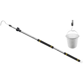 Greeily Pool Retrieval Hook for Robotic Pool Cleaner, 37" to 79" Hook for Robotic Pool Cleaner Adjustable Telescopic for Retrieving Pool Vacuums Skimmer Basket with Sponge Handle