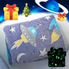 Glow in The Dark Rocket Throw Blanket with Storage Bag,