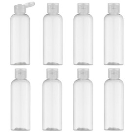 8 Pack 3.4oz Empty Plastic Travel Bottles, Clear Travel Bottles Set for Toiletries Leak Proof Squeezable Travel Size Containers Travel Essentials Accessories Squeeze Bottles (100ml)