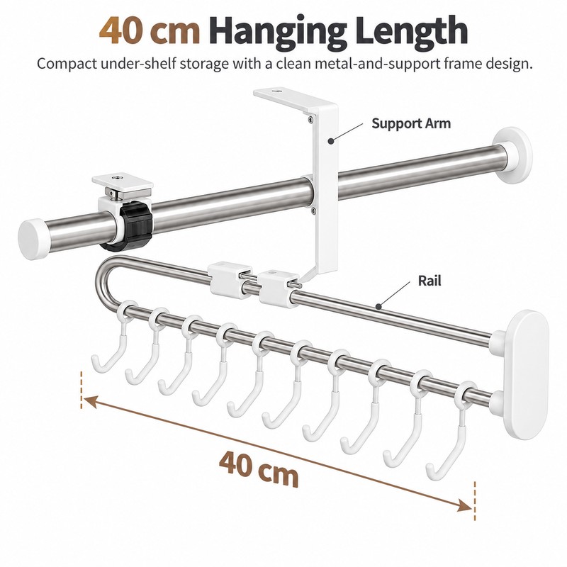 Pull-Out Trouser Rack for Closet Storage – Telescopic Stainless Steel
