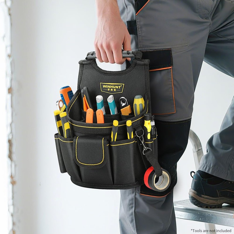 WINHUNT Tool Belt Pouch with 18 Pockets, Tool Pouch Bag