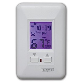 KING ESP120-R MAX22 7-Day Programmable Electronic Line Voltage Thermostat, 3-Wire, 120V, 22A, 120-Volt