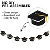 RICHHHA 3 String Glitter Black Graduation Cap Garland, Pre-strung, 2025