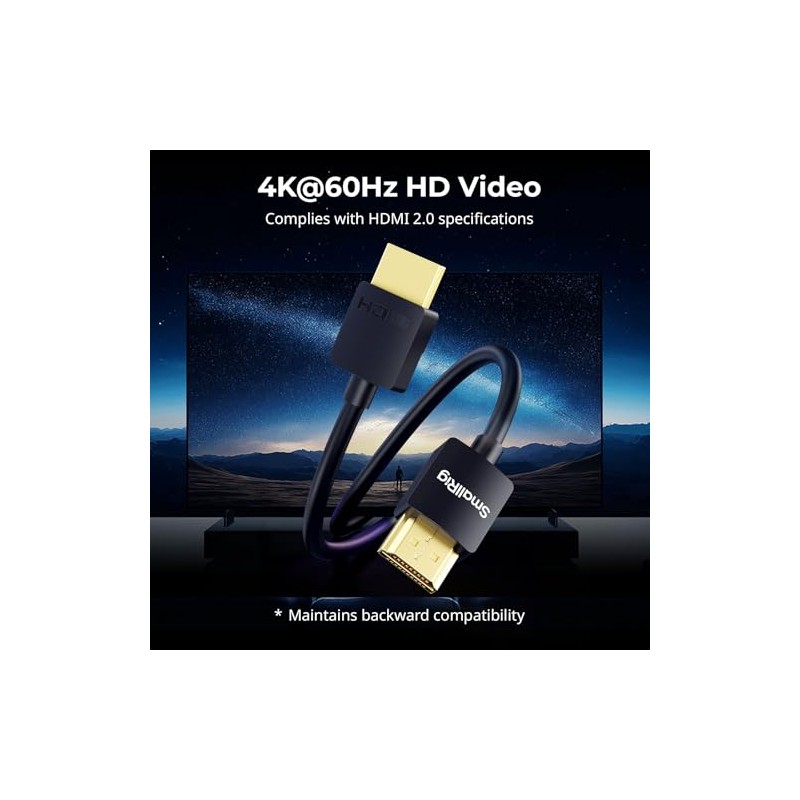 SmallRig Cable HDMI 2.0 Espiral 4K@60Hz 18Gbps