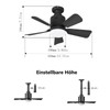 AHRHSM Ceiling Fan with Lighting and Remote Control, Dimmable 24