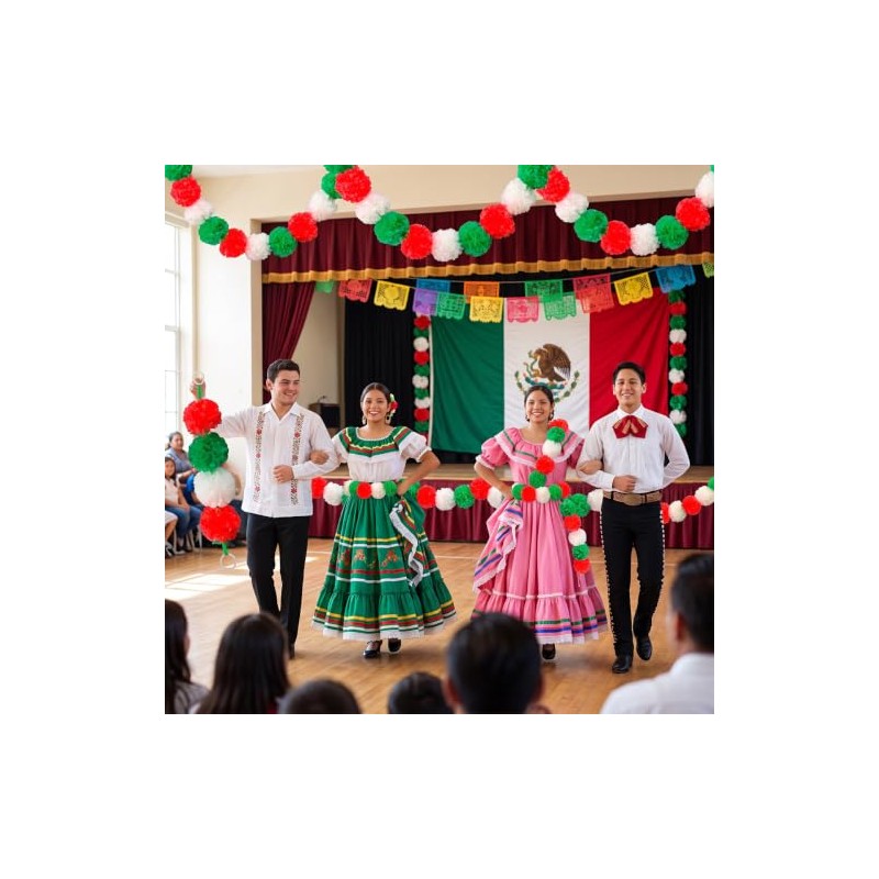 GRUPO CARNAVALLIA 2 Guías Flor Cempasúchil Tricolor Artificial Día Muertos