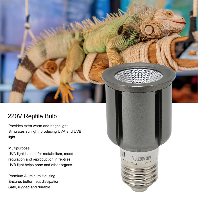 Reptile Heat Lamp Bulb UVA UVB LED 3 in 1
