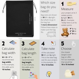 DR Cotton Blend Drawstring Bags for Storage, Wardrobe, Travel and Household Organization (8 x 10 inch - 12 pack)