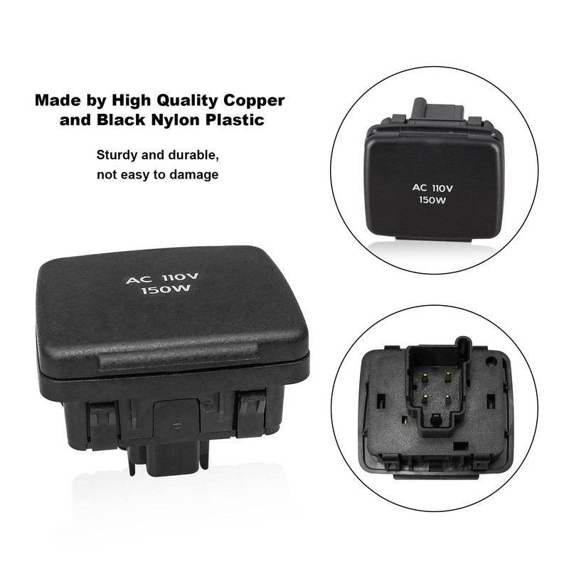 Replace BC3Z-19N236-A Center Console Rear Power Outlet Plug, 110V 150W