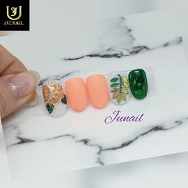 Handmade nail tips when the camellia blooms - Short Round Square / 동백꽃필무렵 수제네일팁 - 숏라운드스퀘어