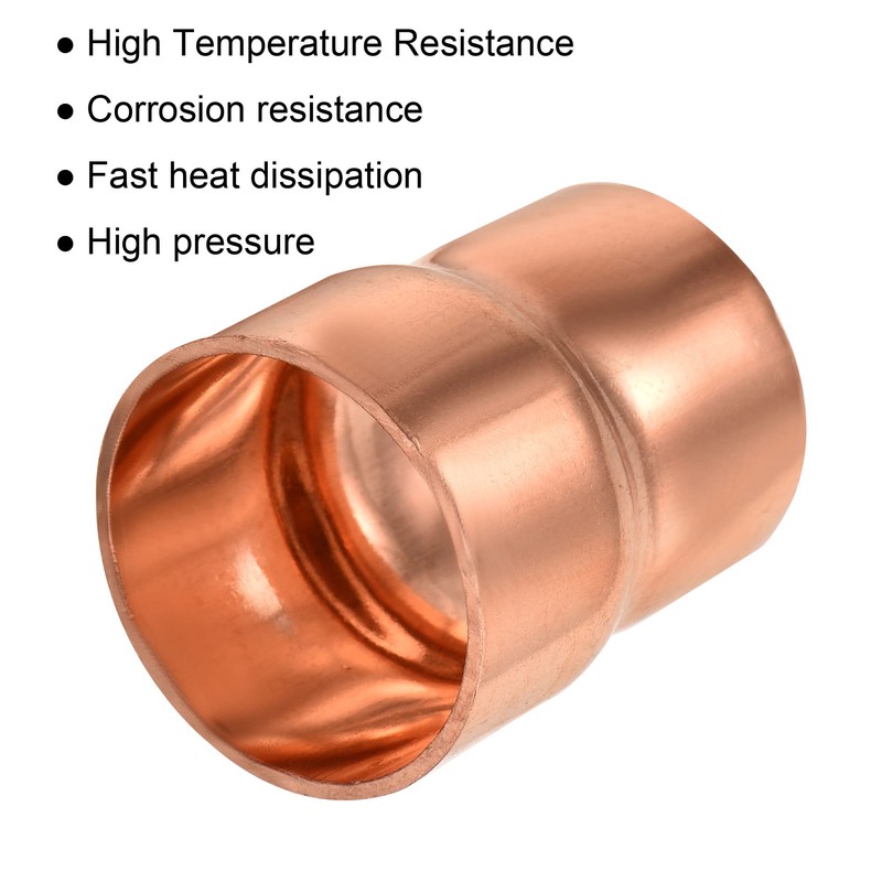 MECCANIXITY Copper Reducing Coupling Fitting with Sweat End, 7/8 x