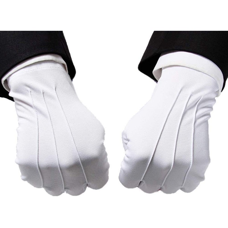 litulituhallo 10 Twin White Gloves, Dress Gloves, Wedding Gloves, Security