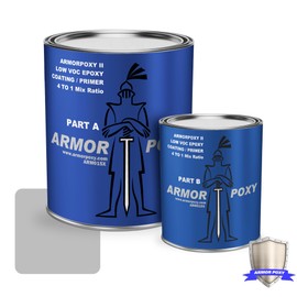 ArmorPoxy Epoxy Primer Low VOC- 2-Part Water-Based House Primer for Concrete, Wood, and Masonry Floors - Ideal for Industrial, Commercial, and Residential Use - 1 Gal - 320 Sq Ft. L Grey