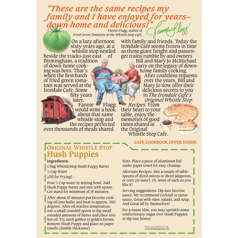 Original WhistleStop Cafe Recipes | Hush Puppy Batter Mix |