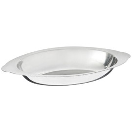 Winco Stainless Steel Oval Au Gratin Dish, 8-Ounce
