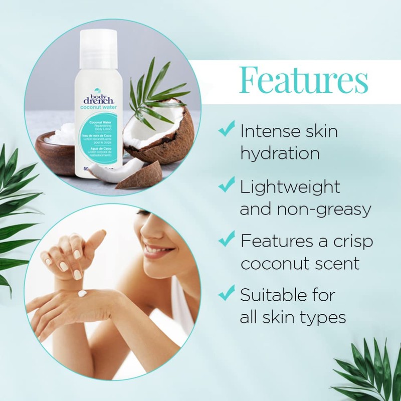 Body Drench Coconut Water Replenishing Lotion, 2 Fluid Ounce
