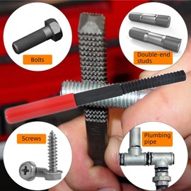 15PCS Metric Thread Restorer Set, Universal Metric Thread Repair Restorer Kit with 7 Taps Thread Chaser Set with 7 Dies and 1 Thread File for Automotive Professional Brake Undercar Repair Tool