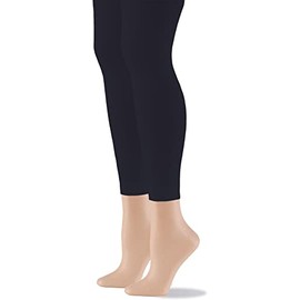 No nonsense Women's Super Opaque Contol Top Footless Tights, Navy/Black, Small