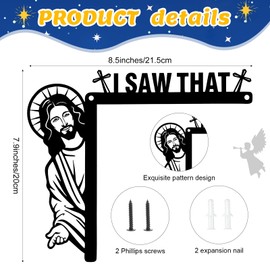 Blulu Creative Door Corner Decor 7.9 x 8.5 Inch I Saw That Door Frame Metal Easter Door Sitter Bless This Home Window Decor for Home Door Cabinet Frame Corner Decoration Supplies