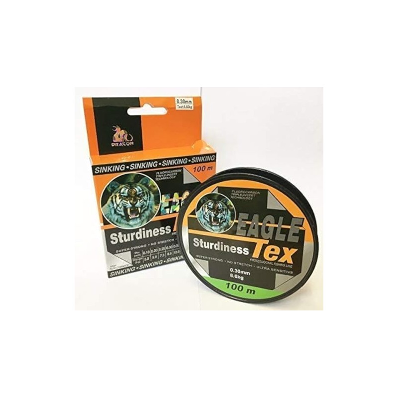 Fluorocarbon fishing line monofile line in various thicknesses.