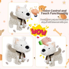 lonfypeng Puppy Toys for Kids, Toy Dogs That Walk and Bark, Walking Dog Toy for Kids with Leash, Interactive Stuffed Puppy with Remote Control, for Girls and Boys Aged 3-7 Year Old