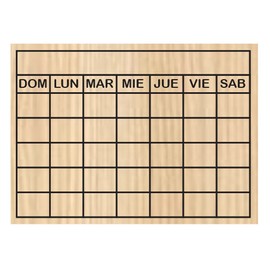 Sello de goma didáctico con base de madera tipo calendario