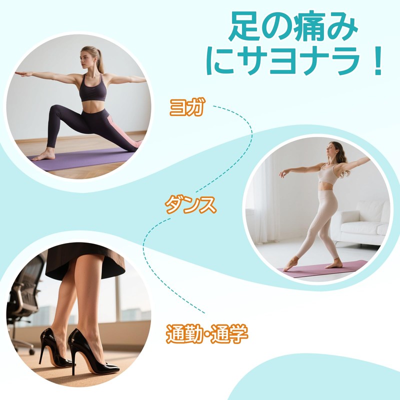 ENLUNTRA 足裏保護パッド 中足骨パッド 種子骨保護サポーター 底まめの痛み緩和 衝撃吸収 足裏クッション 男女兼用 2足セット ベージュ