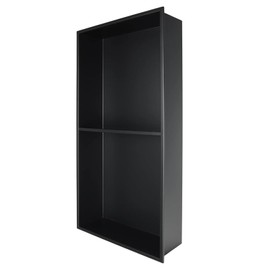 Shower Niche 24" X 12" Black, Stainless Steel Wall Niche Double Shelves Recessed Shower Shelf for Bathroom Storage, No Tile Needed Over Mount Installation