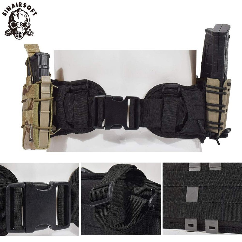 SINAIRSOFT Tactical Waist Belt with X-Shaped Suspenders Free Straps Airsoft