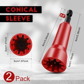 Wire Twister Tool,Wire Twister Tool for Drill, Wire Twister Electrician Driver Wire Bending with 1/4 Chuck for Wire and Man Drill(2 Pack-red)