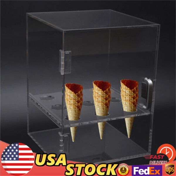Unbranded 9 Holes Acrylic Ice Cream Cone Cabinet Egg Roll