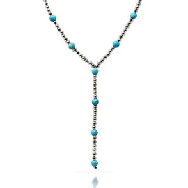 Boho Y Turquoise Necklace - Women's Western Style, Teal Jewelry Set, Resin, No Gemstone