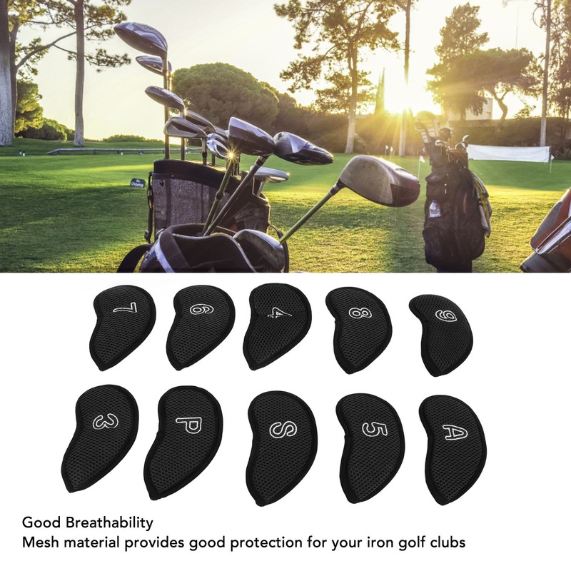 10 PCS Golf Club Head Covers Golf Iron Pole Net