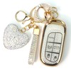 YIKECASE Key Fob Cover with Diamond Keychain for Women, Car