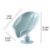 Suction Soap Dishes with Drainage,Leaf-Shaped Bar Soap Tray and Sponge