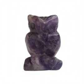 Sunshcat Natural Amethyst Gemstone Owl Crystals and Healing Stones Figurines,1.5 Inches Room Decor Collectibles