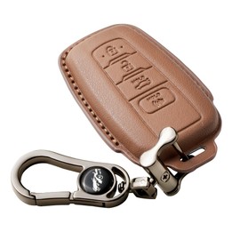 Binuiakl8y Leather Key Fob Cover for Toyota Camry RAV4 Highlander Tacoma Trd Sequoia Avalon 2022-2024, Key Fob Protector Case with Keychain, Premium Brown Leather Design
