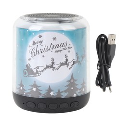 Wireless Bluetooth Speaker Christmas Look HD Stero Sound Portable Speaker with RGB Light for Party Travel Blue Christmas