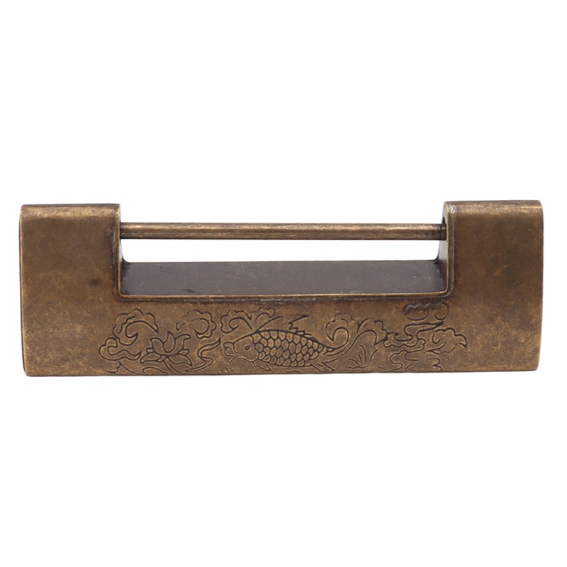 Antique Style Lock Spacing 5.9cm Auspicious Fish Lock Chinese Locks