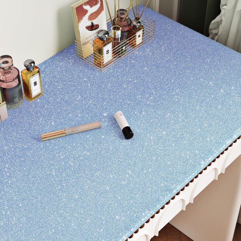 Mangoloo Dreamy Blue Glitter Wallpaper Textured Peel and Stick Wallpaper
