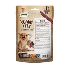 Dentalight - Yumm Stick Dog Treats, Chicken with Lamb, Real Meat Treats, DHA & Vitamin E Support Brain Function (50g, Lamb)