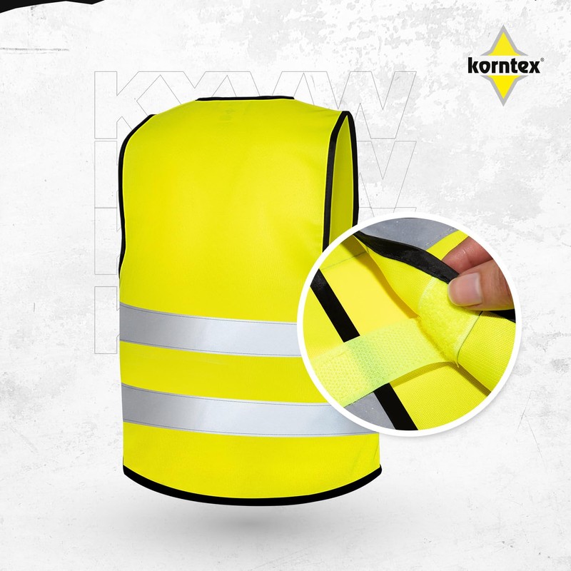 Korntex Standard High-Visibility Vest, Black Trim, 4XL