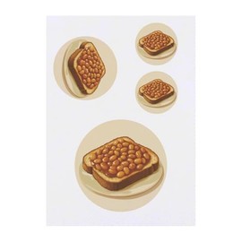 Azeeda 4 x 'Bohnen auf Toast' Temporäre Tattoos - Wasserfest, Hautfreundlich & Ungiftig · Transfers in Verschiedenen Größen (TO00083802)