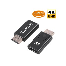Guamar 4K DisplayPort to HDMI Adapter 2 Pack, Display Port to HDMI (Monitor) Converter,DP Male to HDMI Female Connectors Gold-Plated for HP Laptop,PC,Computer,HDTV, Projector, Desktop
