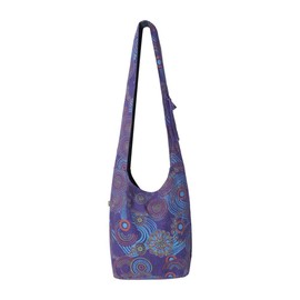 Vishes Women's Shoulder Bag Fabric Bag Shoulder Bags Yogi Bag Cotton Bag Mandala, Purple
