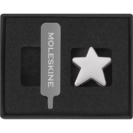 Moleskine Pin per Taccuino o Agenda Stella, Spilla Stella, Personalizza la Chiusura con Elastico, Idee Regalo Personalizzato, Colore Argento