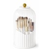 360° Rotating Makeup Brush Holder Organizer with Clear Cover –