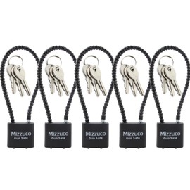 Cable Gun Locks with Keys Simple Operation 8.5" Compatible with Pistols, Handguns, Rifles, and Shotguns, Home and Storage for Firearm Locking and Safety-5PCS